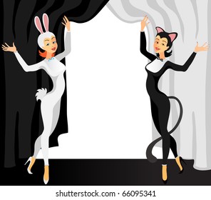 cat and rabbit