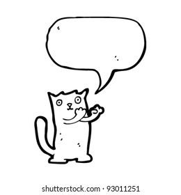 cat raising fists with speech bubble