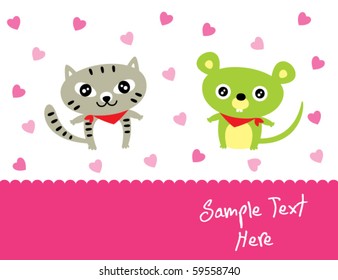 cat rat couple gift card