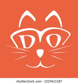 cat reading book logo