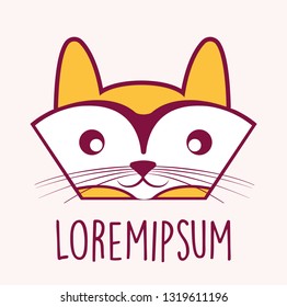 cat reading book logo