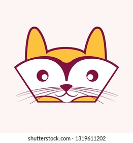 cat reading book logo