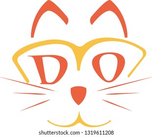 cat reading book logo