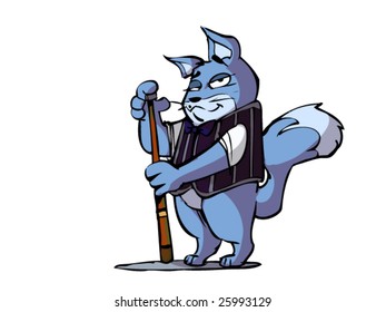 cat ready for a game of snooker