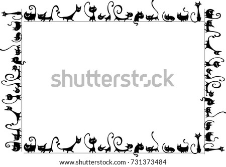 Download Cat Rectangle Border Stock Vector (Royalty Free) 731373484 ...