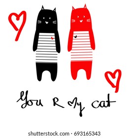 cat red cat black pattern you are my cat 