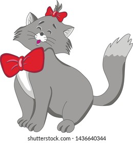 Cat in red bow tie