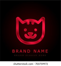 Cat red chromium metallic logo