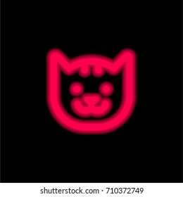 Cat red glowing neon ui ux icon. Glowing sign logo vector