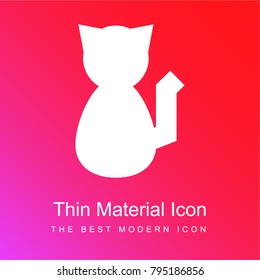 Cat red and pink gradient material white icon minimal design