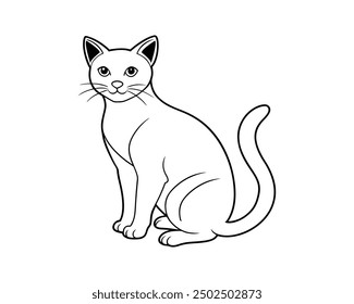 cat related icon such as cat litter box and toy, outline editable stroke.