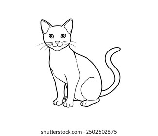 cat related icon such as cat litter box and toy, outline editable stroke.