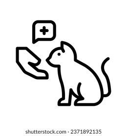 Cat rescue icon set style collection in line, solid, flat, flat line style on white background
