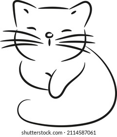 Katzen ruhen, Illustration, Vektorgrafik auf weißem Hintergrund.