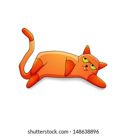 cat resting red color