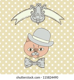 cat retro card