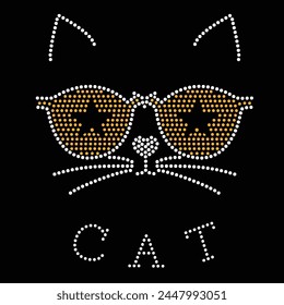 Cat Strass T-Shirt Design