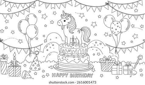cat riding a bike, rainbow and flowers coloring page. you can print it on standard