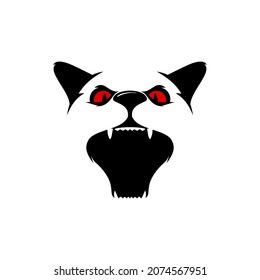 cat roar angry head logo inspiration