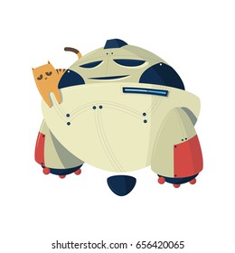 The cat with the robot