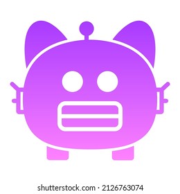 robot gato Diseño de iconos de gradiente de glifo