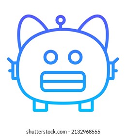 cat robot Line Gradient Icon Design