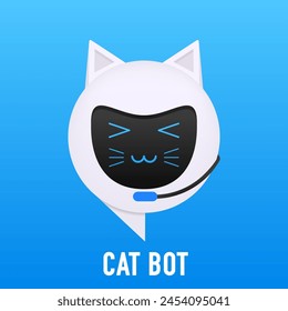 Cat Robot Virtual Assistant modern technologies and artificial intelligence, home assistant. Symbol for AI Technology, support, ui. Vector illustration