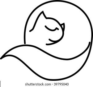 El gato se arroja en una bola