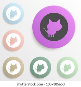 cat in round badge color set. Simple glyph, flat vector of web icons for ui and ux, website or mobile application