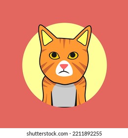 cat round orange vector illustration signs