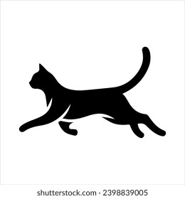 A cat running vector silhouette