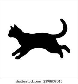 A cat running vector silhouette