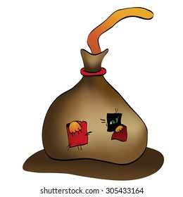 Cat in sack
