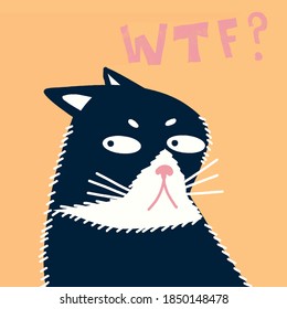CAT 
SAD CUTE BLACK FACE
