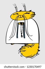 cat sage with rosary