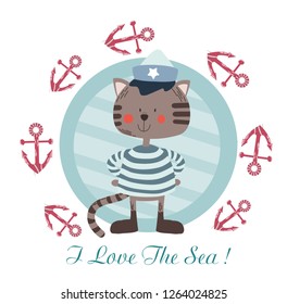 cat sailor print children