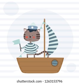 cat sailor simple