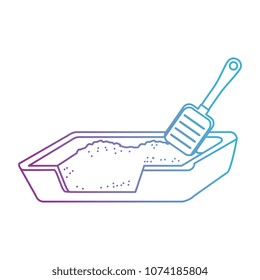 cat sand box with shovel