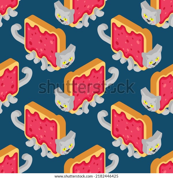 Cat Sandwich Jam Pattern Seamless Edible Stock Vector (Royalty Free) 2182446425 Shutterstock