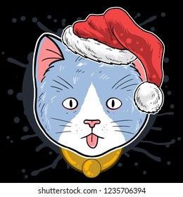 CAT SANTA CLAUS CHRISTMAS VECTOR