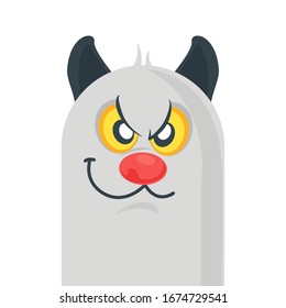 cat with a sarcastic smirk on his face. Angry emoji. Web icon. Vector illustration emoticon cartoon. Flat graphic Design element. Smile face. cartoon character. sign symbol.