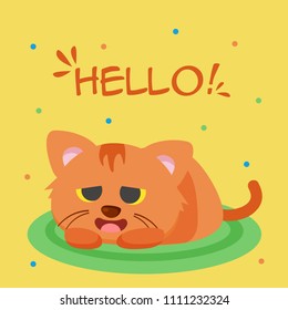 Cat saying hello illustration