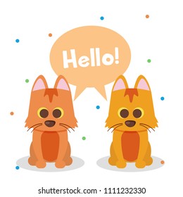 Cat saying hello illustration