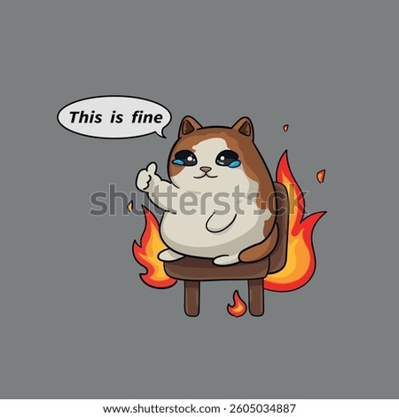 Cat says this is okay, meme illustration 