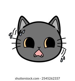 Cat scared On white background