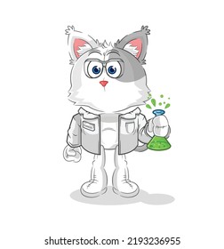 the cat scientist character. cartoon mascot vector