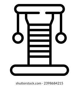 Cat scratcher pillar icon outline vector. Soft climbing tower. Feline clawing scratching