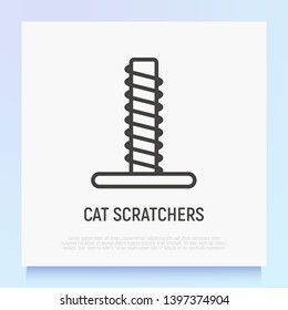Cat scratcher thin line icon. Modern vector illustration for pet shop.