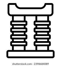 Cat scratcher tower icon outline vector. Amusement kitten tool. Scratching kitty post