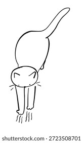 Katzenkratzer mit Klauen Linie Art Illustration